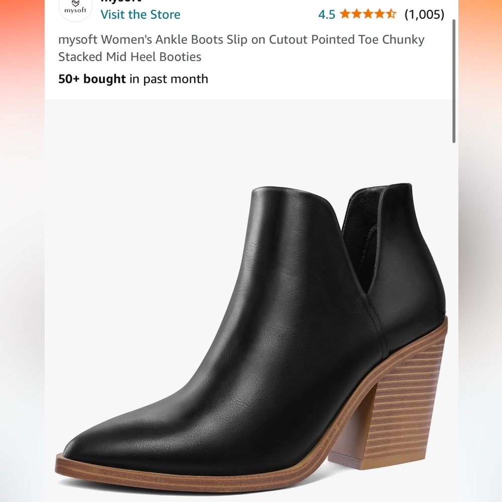 Women’s Black Ankle Booties Size 7